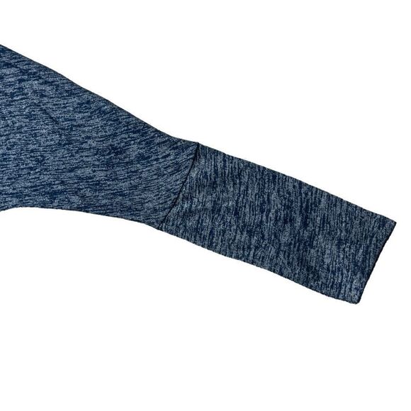 Alpha Amour Slouchy Fit Heathered Blue Tie Front Shirt - Picture 5 of 9